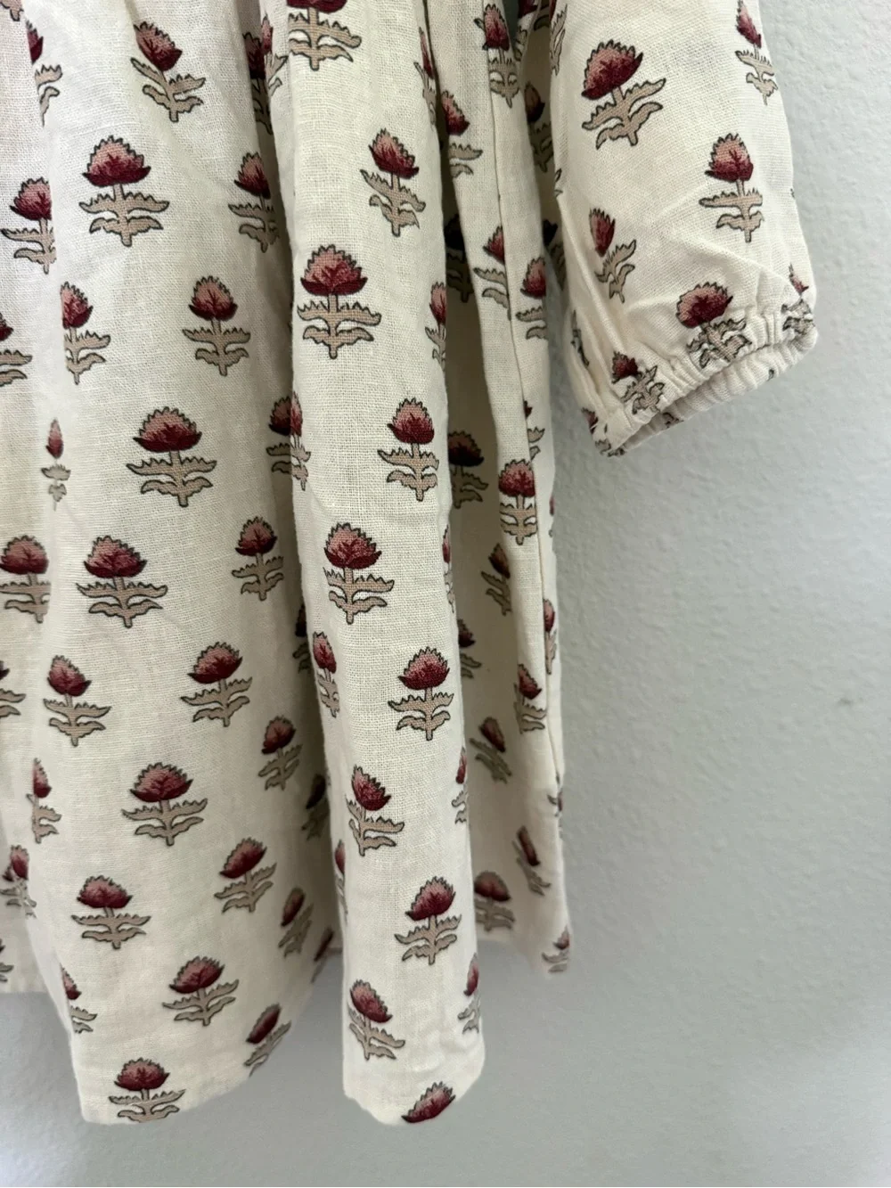 Rylee + Cru Cream Dress with Rust Floral Print